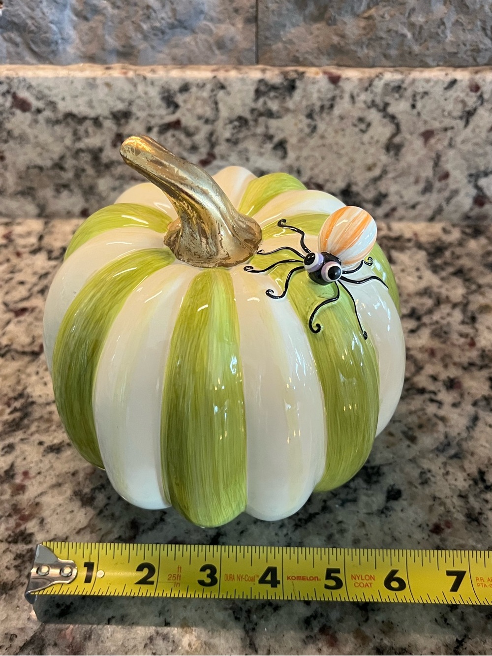 Mackenzie-Childs Fergal's Friend Spider On Small Moss Stripe Pumpkin. New in Box - Picture 8 of 11